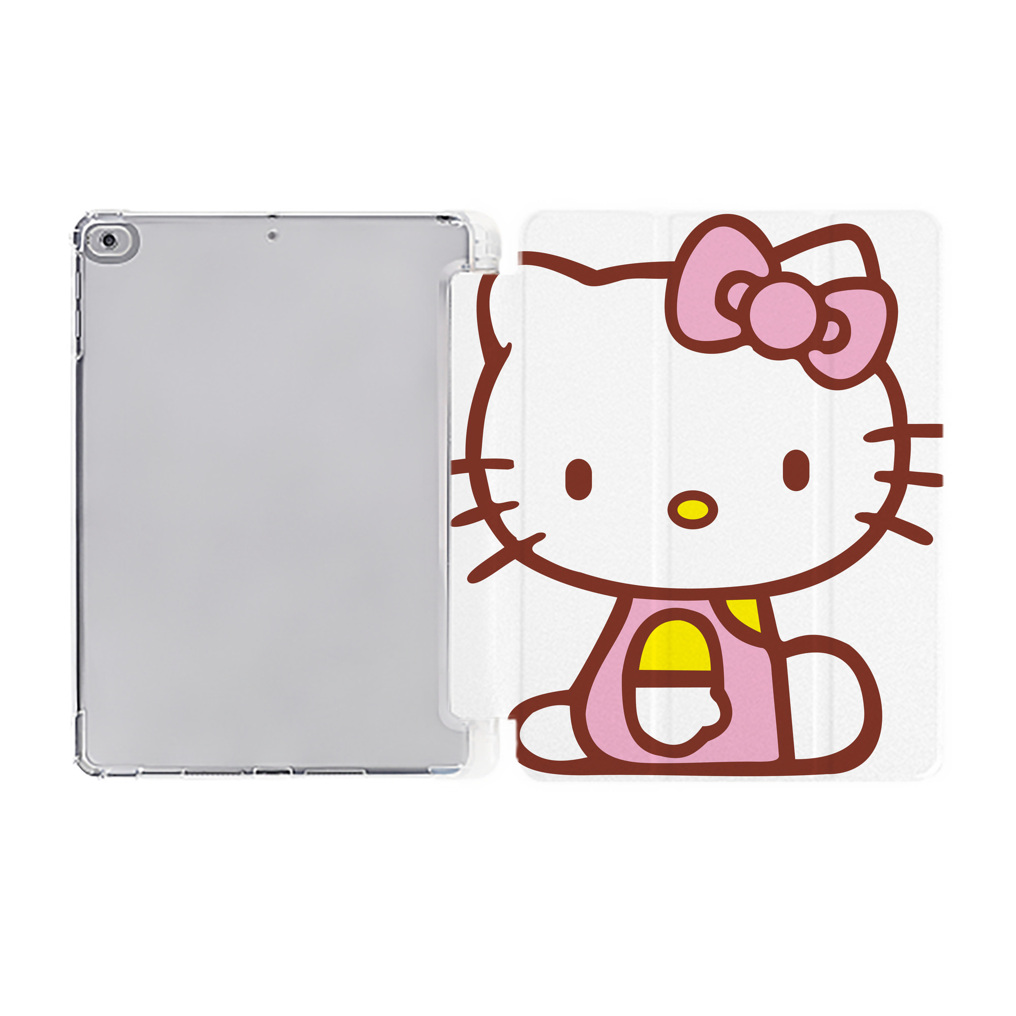 （画像用） Hello Kitty ハローキティ IPad ケース ペン収納付き 三つ折りスタンド PUレザー×シリコン 対応機種9.5/10.5/10.9インチ